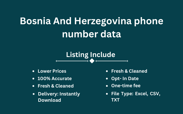 Bosnia And Herzegovina phone number data